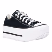 Black And White Fabric Platform Sneakers 2