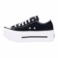 Black And White Fabric Platform Sneakers 3