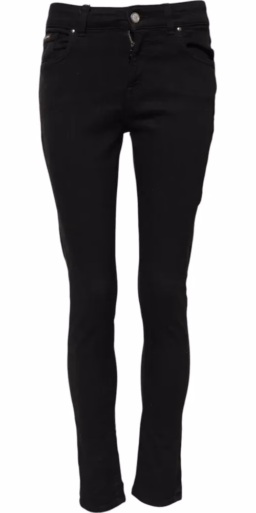 Black Cotton Casual Skinny Denim Jeans