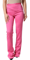 Pink Viscose High Waist Straight Casual Trouser Pants 1