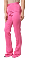 Pink Viscose High Waist Straight Casual Trouser Pants 2