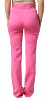 Pink Viscose High Waist Straight Casual Trouser Pants 3