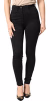 Black Nylon Stretch Skinny High Waist Pants 1
