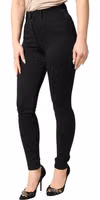 Black Nylon Stretch Skinny High Waist Pants 2