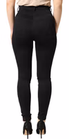 Black Nylon Stretch Skinny High Waist Pants 3