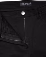 Black Nylon Stretch Skinny High Waist Pants 4