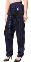 Blue Sequined Tapered Trouser Pants 2