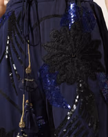 Blue Sequined Tapered Trouser Pants 4