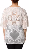 White Embroidery Lace Cotton Blouse Top 3