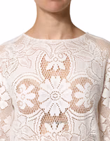 White Embroidery Lace Cotton Blouse Top 4
