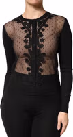 Black Sheer Button Down Cardigan Sweater 1