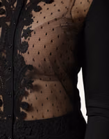 Black Sheer Button Down Cardigan Sweater 5