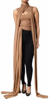 Brown Virgin Wool Sleeveless Scarf Tank Top 1