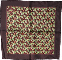 Brown Cactus Print Square Handkerchief Scarf 1