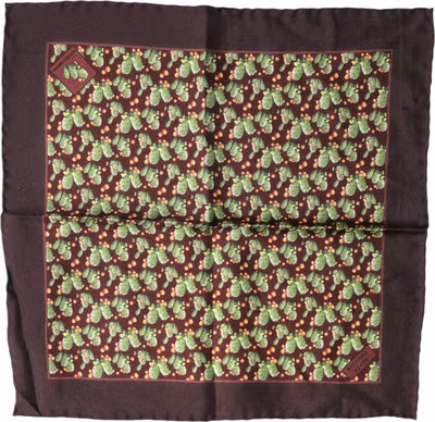 Brown Cactus Print Square Handkerchief Scarf