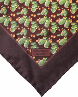 Brown Cactus Print Square Handkerchief Scarf 2