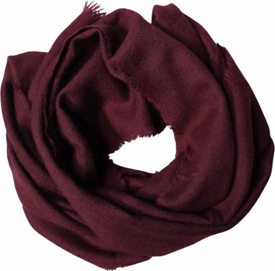 Maroon Cashmere Fringes Neck Wrap Shawl Scarf