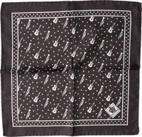 Black Guitar Trumpet Men Handkerchief Scarf 1