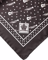 Black Guitar Trumpet Men Handkerchief Scarf 2