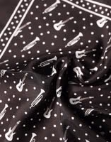 Black Guitar Trumpet Men Handkerchief Scarf 3