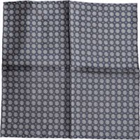 Blue Patterned Silk Square Handkerchief Scarf 1