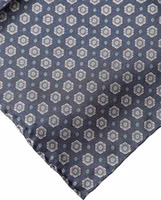 Blue Patterned Silk Square Handkerchief Scarf 2