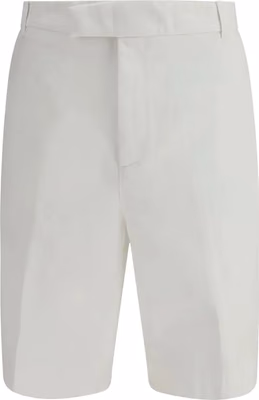White Polyester Bermuda Shorts