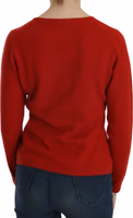 Cashmere Red Round Neck Pullover Top Sweater 4