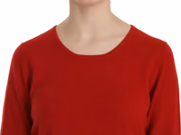 Cashmere Red Round Neck Pullover Top Sweater 5