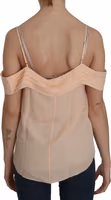 Orange Off Shoulder Strap Square Neck Top Blouse 4
