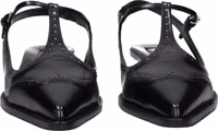 Black Leather Mid Heel Pumps 3