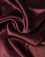 Maroon Silk Satin Fringes Neck Foulard Scarf 2