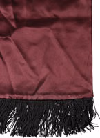Maroon Silk Satin Fringes Neck Foulard Scarf 4