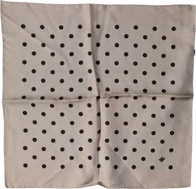 Brown Polka Dot Square Handkerchief Scarf