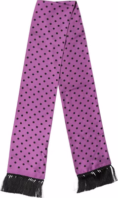 Violet Polka Dot Fringes Neck Foulard Scarf