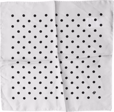 White Polka Dot Square Handkerchief Scarf