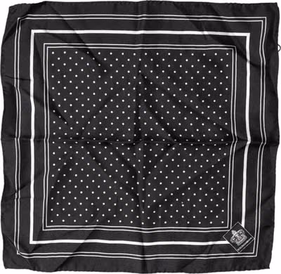 Scarf Black Poka Dot Men Square Handkerchief