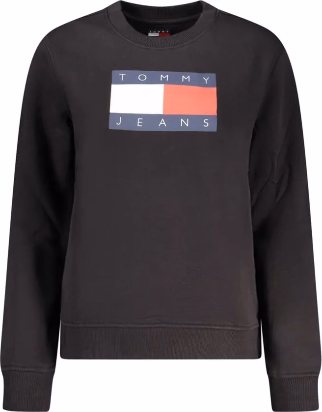 Black Cotton Women Sweatshirt