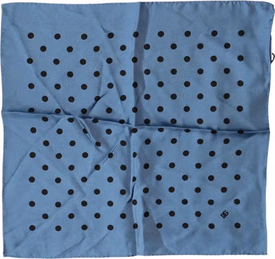 Blue Polka Dot Square Handkerchief Scarf