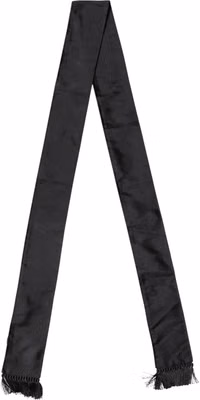 Black Silk Fringes Neck Wrap Foulard Scarf