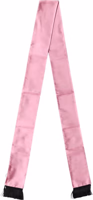 Pink Silk Fringes Neck Wrap Foulard Scarf