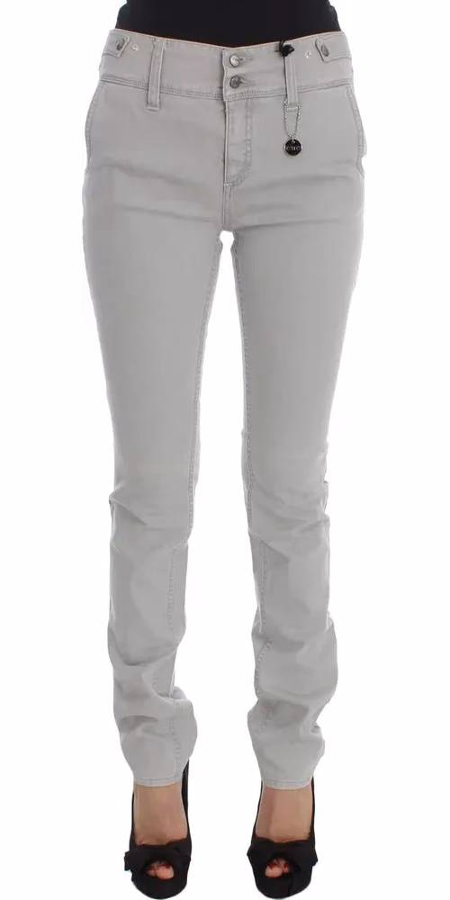 Pants Gray Cotton Blend Super Slim Fit Jeans