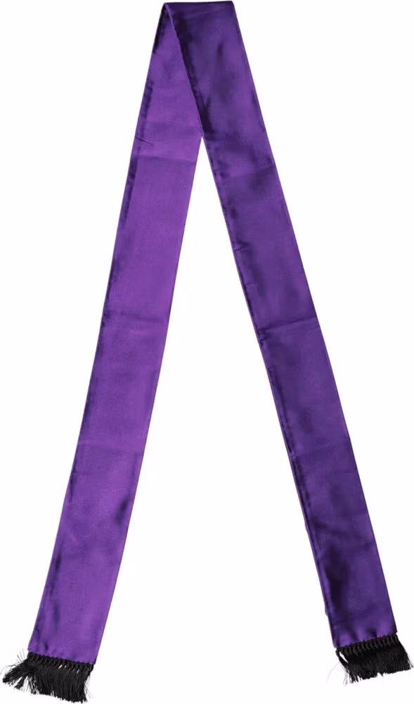 Violet Silk Fringes Neck Wrap Foulard Scarf