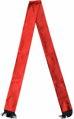 Red Silk Fringes Neck Wrap Foulard Scarf