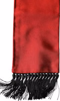 Red Silk Fringes Neck Wrap Foulard Scarf 2