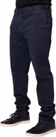 Dark Blue Mid Waist Skinny Chino Trouser Pants 2