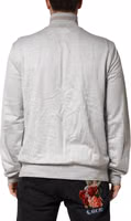Light Gray Cotton Zipped Cardigan Sweater 3