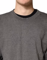 Gray Cotton Crew Neck Men Sweatshirt Sweater 4
