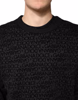 Black Monogram Crew Neck Sweatshirt Sweater 4