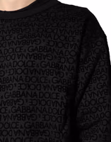 Black Monogram Crew Neck Sweatshirt Sweater 5